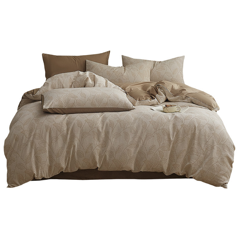 Una clase de madres y bebés Jacquard algodón puro cuatro piezas no impresa viento algodón desnudo cama