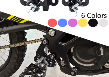 Modified parts suitable for Surron Light Bee and Tali include left and right footpeg brackets, footrest connecting brackets, and footrest forks