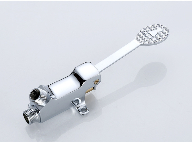 Copper standing foot pedal washbasin, single cold faucet, hospital laboratory washbasin, foot pedal faucet details Picture