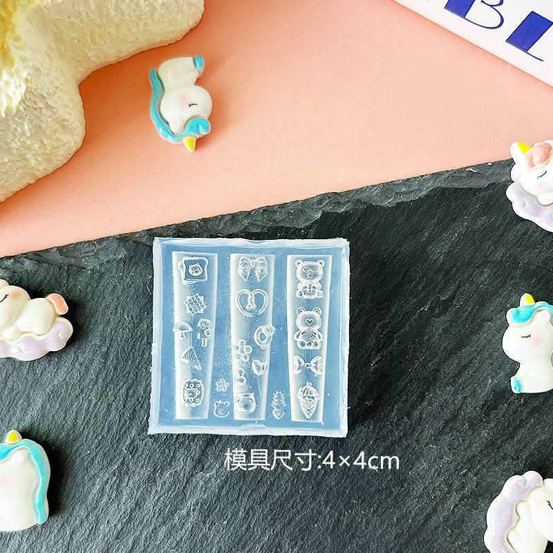 Molde de manicura amor arco en relieve flor ornamentos molde abrasivo alta permeabilidad estereoscópica DIY decoración molde de silicona