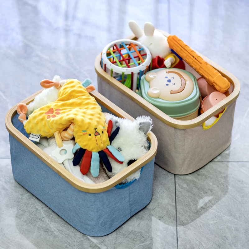 Caja de almacenamiento japonesa trenzada de bambú tela tela cesta de almacenamiento juguetes caja de almacenamiento caja de almacenamiento caja de almacenamiento caja de almacenamiento image 2