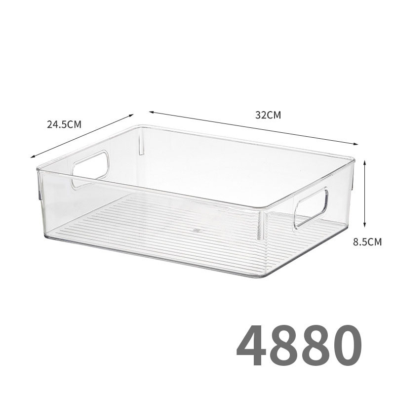 収納ボックスPET透明アクリル長方形蓋付き化粧品ステーションスナックキッチン雑物収納ボックス|undefined