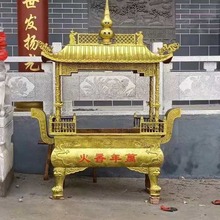 工厂直供户外寺庙大香炉宗祠长方形平口铸铁寺院圆形平口高香炉