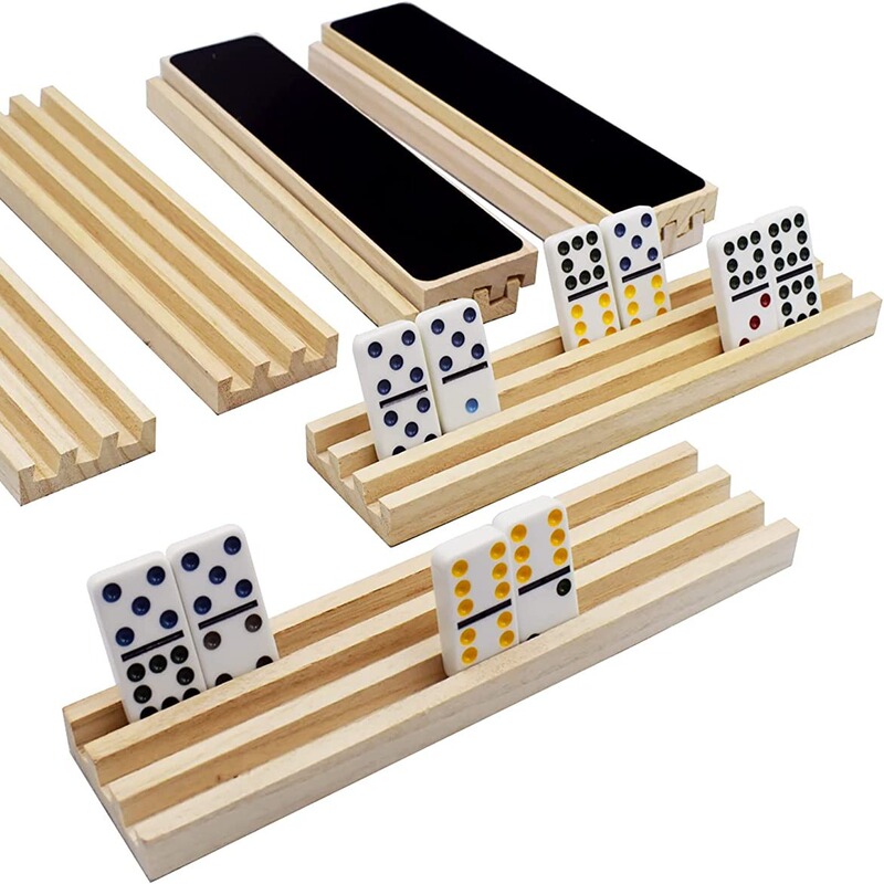 Best selling wooden domino tray non-slip domino base stand children table game base base Best selling wooden domino tray non-slip domino base stand children table game base base