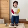 婴幼儿插肩袖撞色印花打底衫