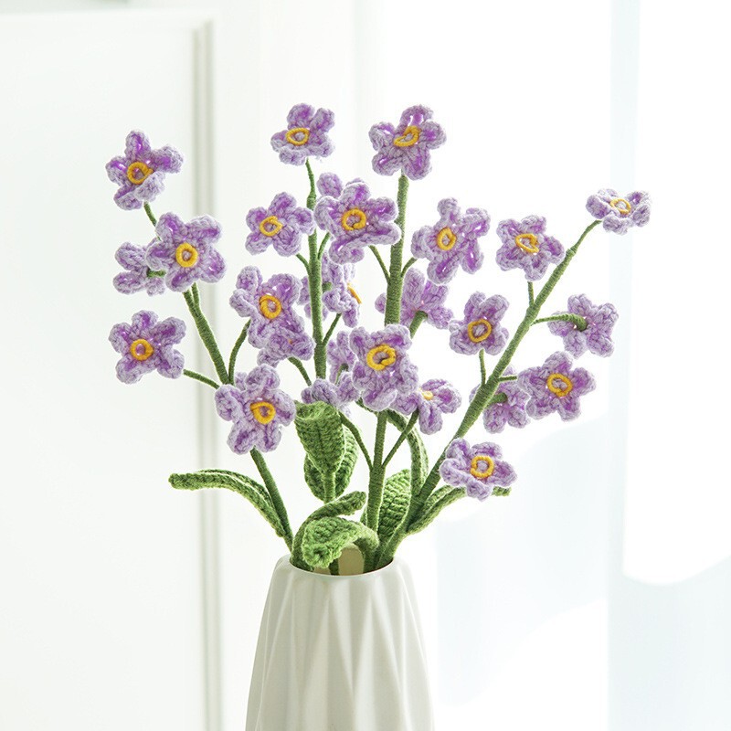 クロスボーダーの手編みの完成品の小さい花束は花の毛糸のメリヤスの花束を模倣します。|undefined