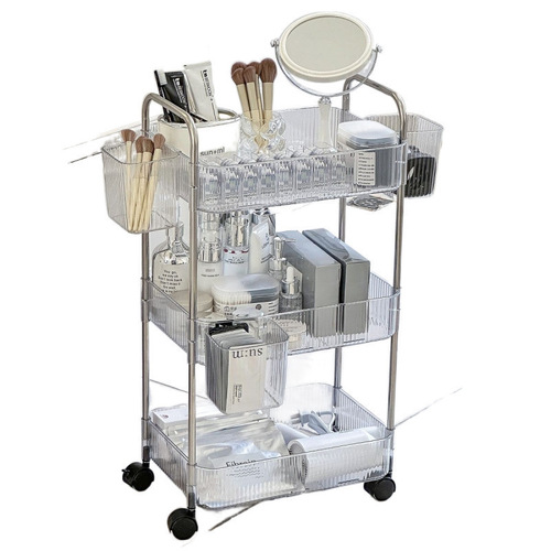 High-Quality Acrylic Rolling Cart Bathroom and Toilet Storage Rack Multi-functional Kitchen Snack Multi-layer Storage Shelf