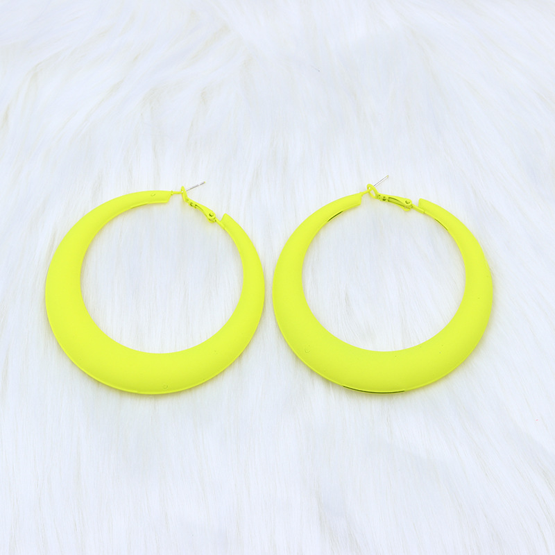 Fashion Geometric Metal Spray Paint Womenu0027S Hoop Earrings 1 Pair