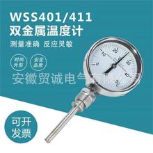 皖贸诚 双刻度温度计WSSX-524 电接点双金属温度计304不锈钢
