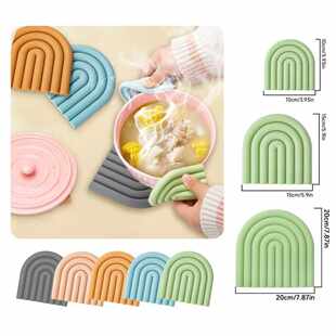 Cross-border hot selling silicone pot mat heat insulation pad bowl pad place pad plate pad silicone pad Amazon dining table home rainbow pad