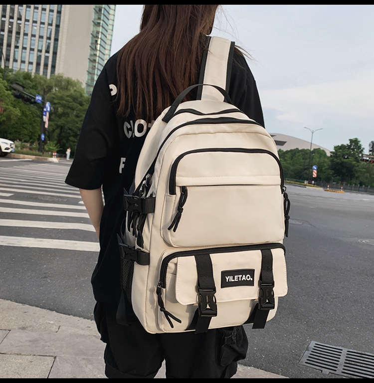 Tooling Style Street Trend Male and Female Students Campus Backpack College Students High School Students Fashion Large Capacity Schoolbagpicture3