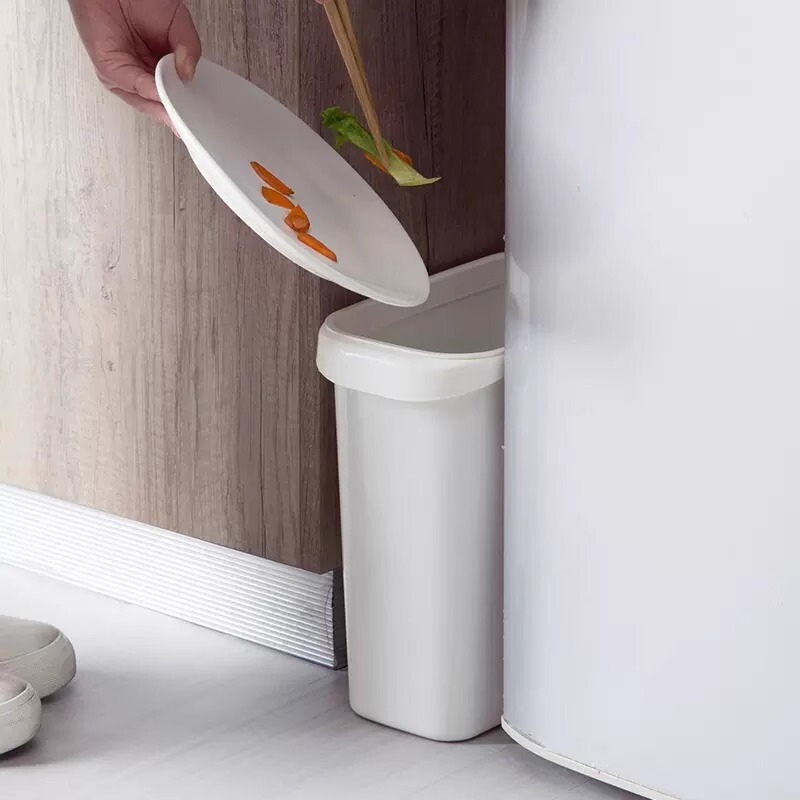 家庭用の隙間のゴミ箱の台所の客間の狭いタイプの挟みのプラスチックの筒のトイレの蓋がない長方形のトイレの紙かご|undefined