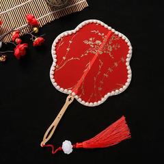 古風箔押し扇子短柄異形扇柳枝団扇半透明超仙破雲扇復古文芸宮扇