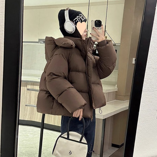 Off-Season Popular down Jacket 2025 New Style Short Hooded Thickeneded Cotton Jacket Loose Winter Cotton Jacket