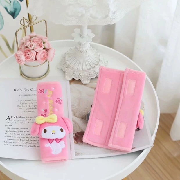 Cartoon cute neck pillow for car, universal seat belt, protective case, straps, with neck protection