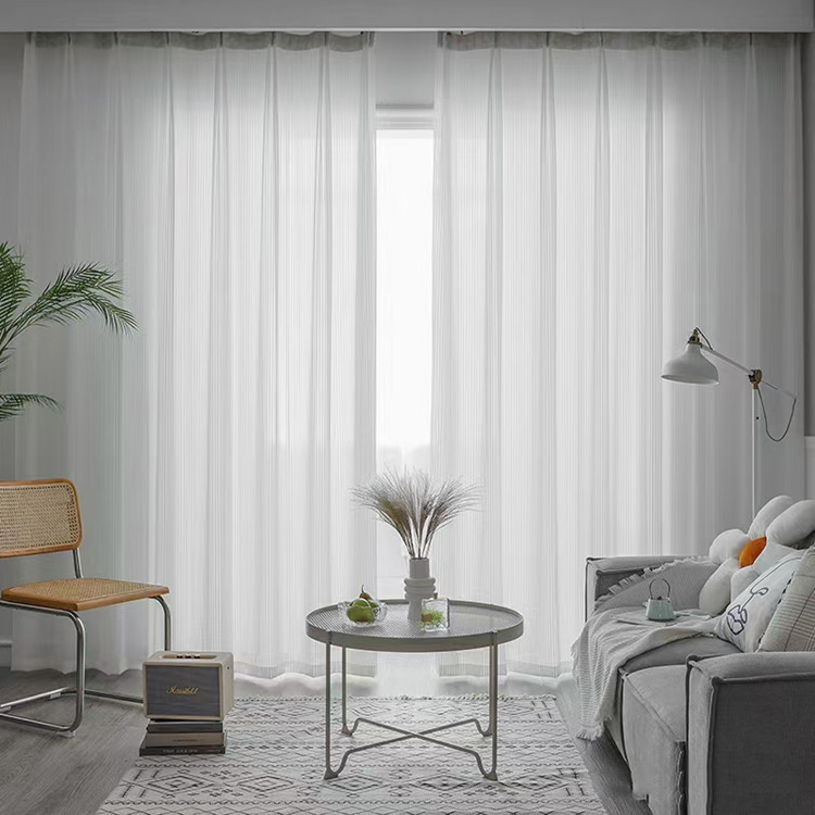 Dream Curtain Louver Curtain Japanese Striped White Yarn Fabric Transmitting Pervious Curtain Yarn Chiffon Floating Curtain