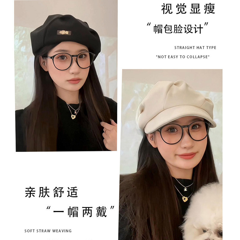 2025新款八角贝雷帽云朵女款春秋冬季帽显脸小英伦复古百搭画家帽|undefined