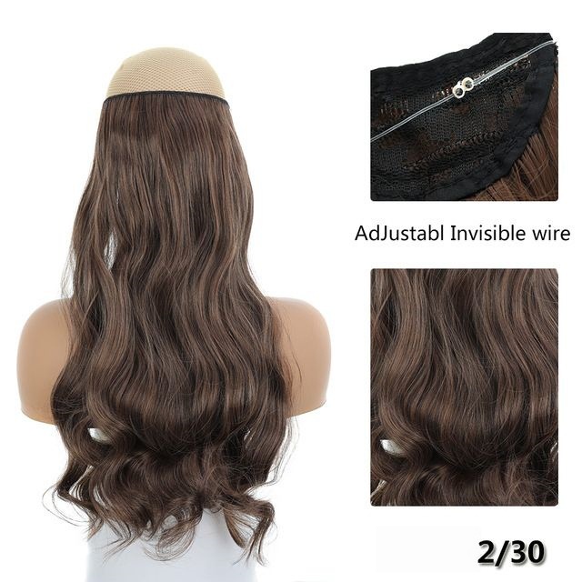 Comercio exterior Europa y América peluca una pieza de extensión de cabello de línea de pescado femenina peluca invisible alambre de alta temperatura image 16