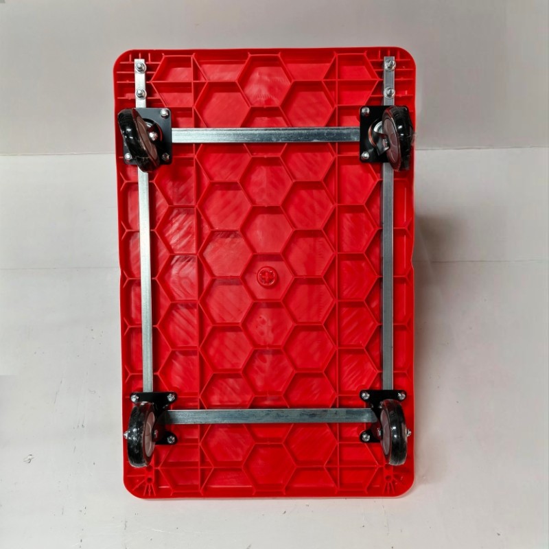 静音手推车加厚4轮4杠平板车搬运车小拖车折叠家用便携小推车拉货