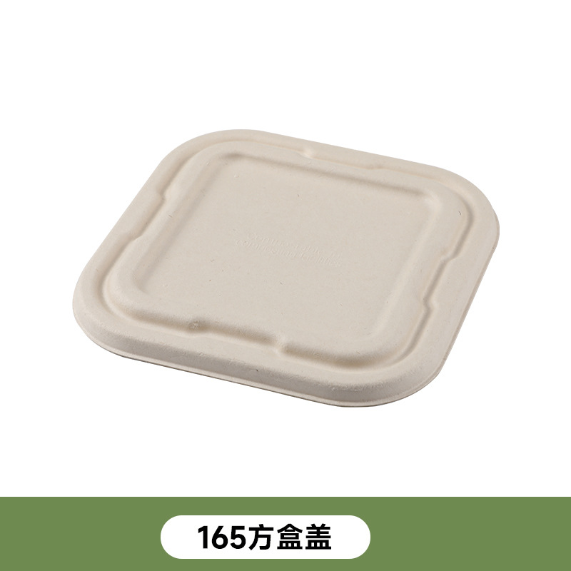 Tazón de Papel Desechable para Almuerzo, Tazón de Pulpa de Caña de Azúcar Biodegradable, Vajilla Gruesa, Tazón para Hamburguesas, Caja de Pulpa, Plato Redondo para Frutas, Tazón para Ensalada