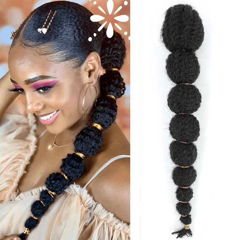 Cross-Border Foreign Trade Wig Bubble Ponytail Extension for Women 18inch Long Drawstring Ponytail Natural Black Ponytail Braid Cross-Border Foreign Trade Wig Bubble Ponytail Extension for Women 18inch Long Drawstring Ponytail Natural Black Ponytail Braid