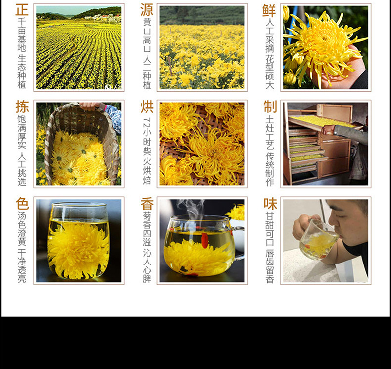 Golden Silk Imperial Chrysanthemum Flower Tea Dried Yellow Chrysanthemum Blossoms 20g Yunnan Herbal Tea in use