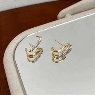 新款潮网红耳骨一体式镶钻耳钉韩国高级感小众设计感S925银针耳饰