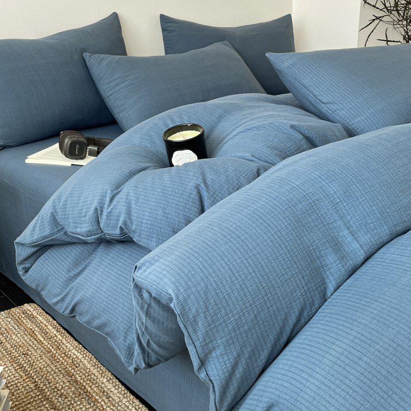 Classe A algodón puro sin impresión de aire cuatro piezas de ropa de cama de algodón lavable, cama de cama de algodón dormitorio de estudiantes de tres piezas