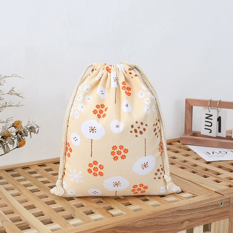 Хлопковая сумка-мешок на завязках с индивидуальной цветной печатью,  пыленепроницаемая, для рекламы, с нанесением логотипа.