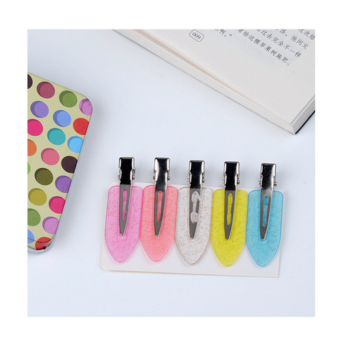 Wholesale Cream Glue Accessories DIY Invisible Hair Clips Cartoon Glitter Transparent Hair Clips Handmade Accessory Material Kit Manufacturer