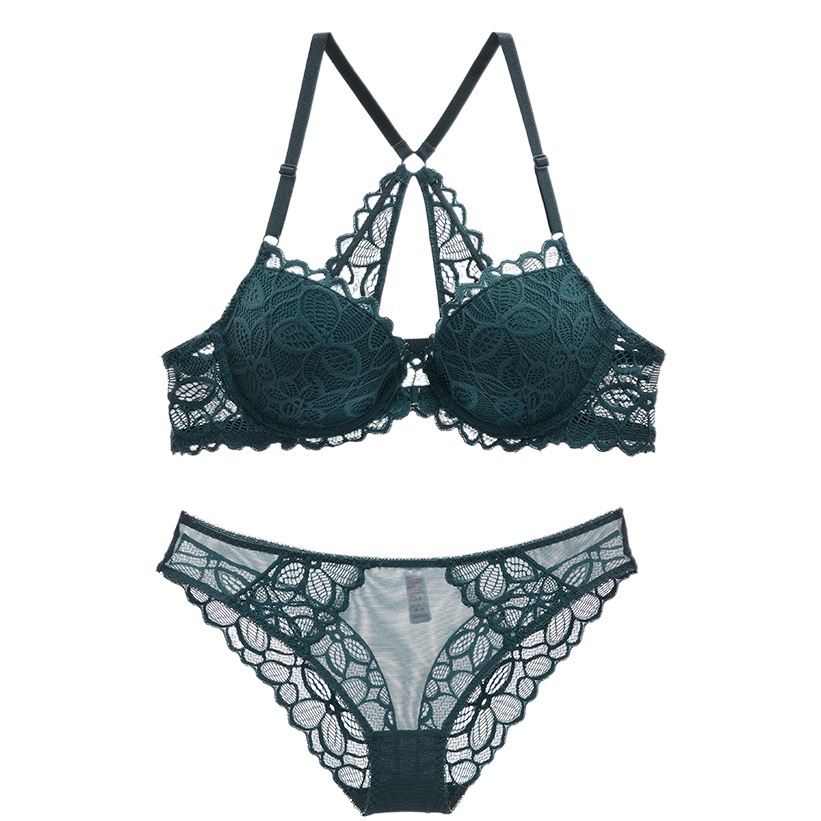 Hebilla frontal de encaje ropa interior traje de mujer delgada belleza espalda pura quiere empujar hacia arriba colección de mama traje de sujetador hueco