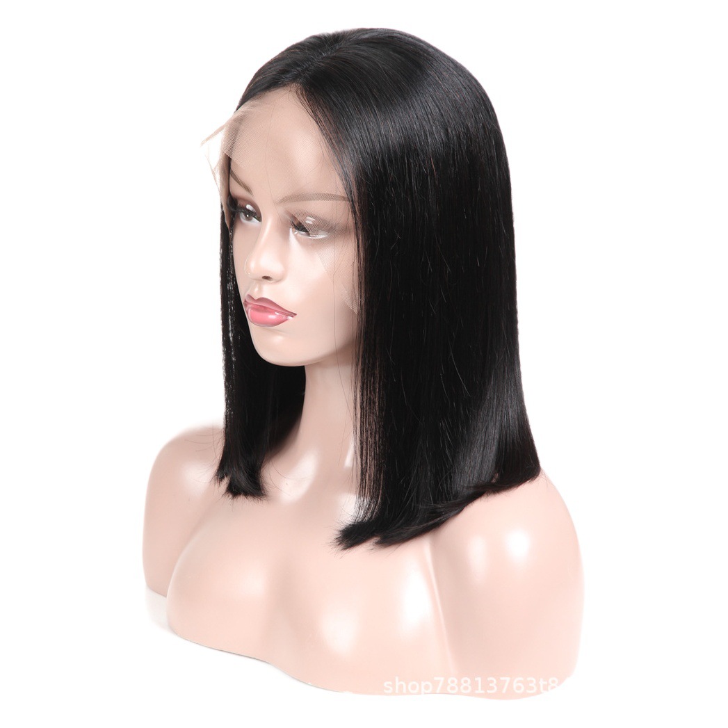 Peluca Bob Peluca de pelo corto femenino 13x4 Peluca de cabello humano corto cabeza llena de pelo de clavícula