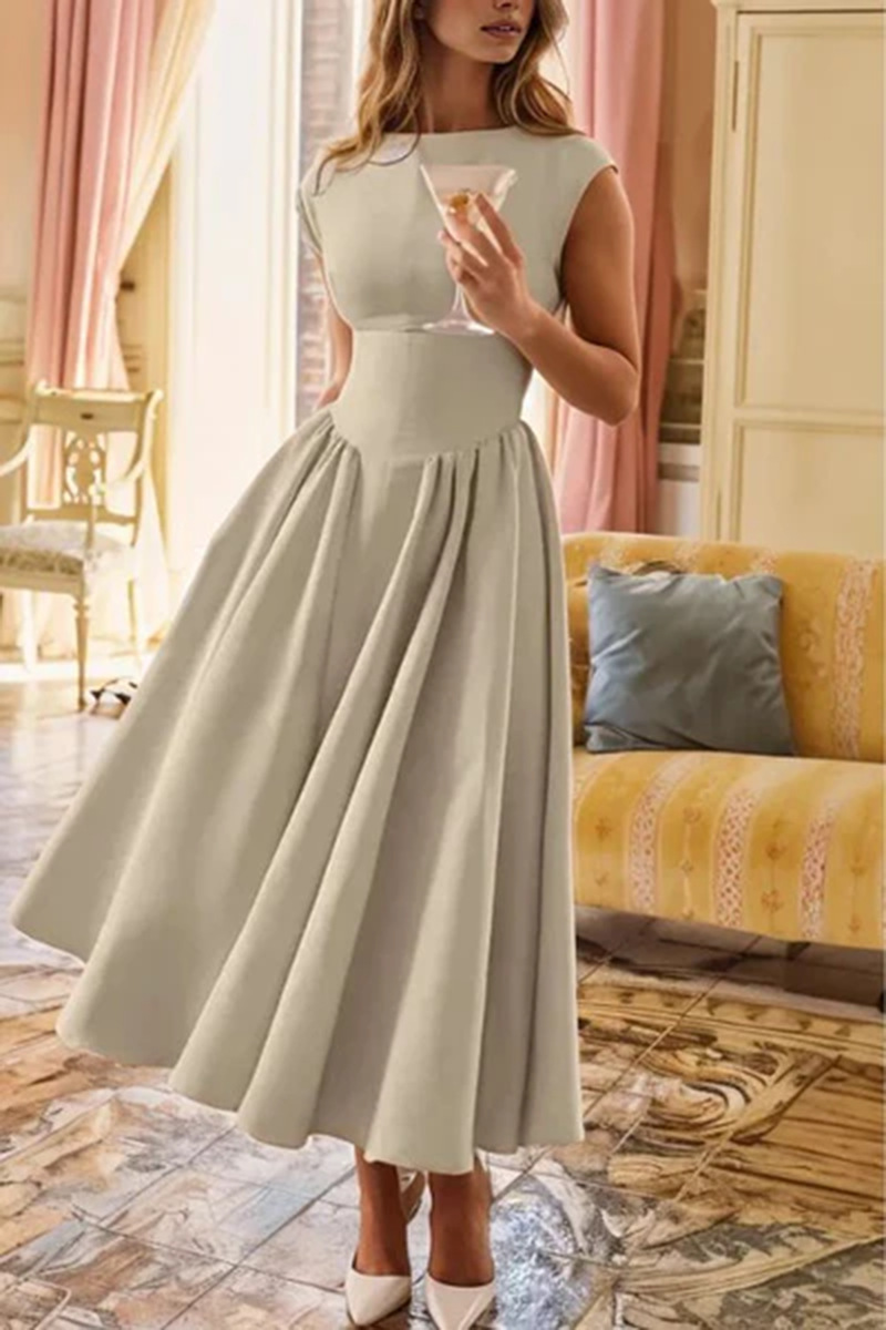 Women's Sleeveless Dress European American Style Spring Fashion Pure Sexy Temperament with Waist Cinching Backless Design for Summer_ecoleips.com
