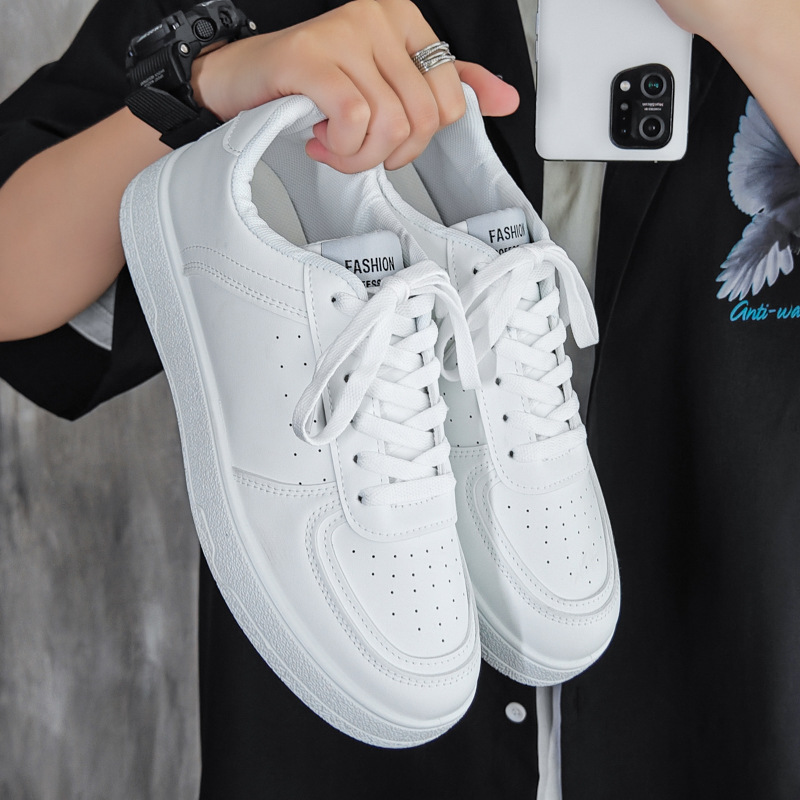 Zapatos de skate baja para hombres de moda de otoño 2024 nuevos zapatos blancos populares en línea, zapatos casuales de suela gruesa para hombres jóvenes