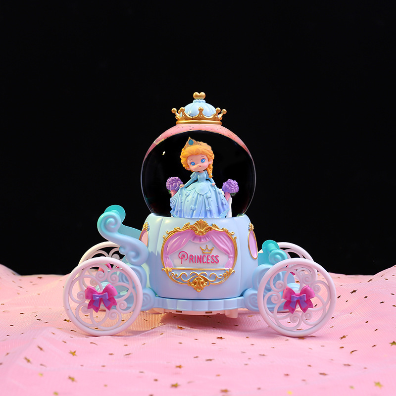 Regalos del día de la infancia de las niñas, princesa de ensueño, conduciendo al carro, bola de cristal, caja de música, decoración, caja de música