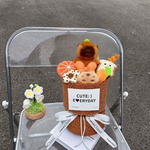 13_Orange turtle and water guinea pig bouquet+gift bag+light string