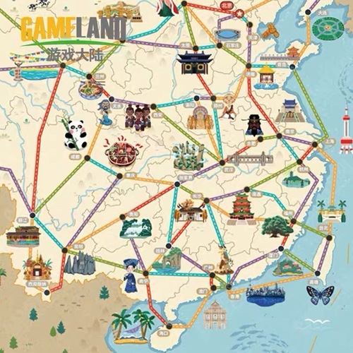 yaofish game mainland mountain and river trip parent-child board game path planning teaching aids geographical knowledge educational toys