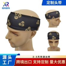 欧美爆款运动头带发带高弹力瑜伽发带吸汗头巾印花牛奶丝全棉汗布