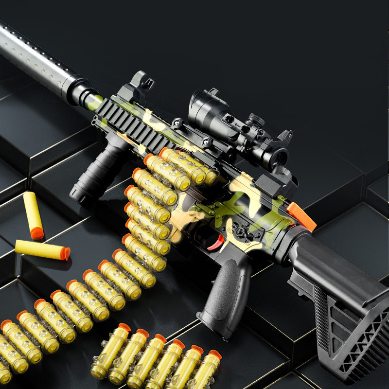 Hot sale wholesale soft bullet toy gun model children boy m416 electric burst throwing shell stall night market cross border