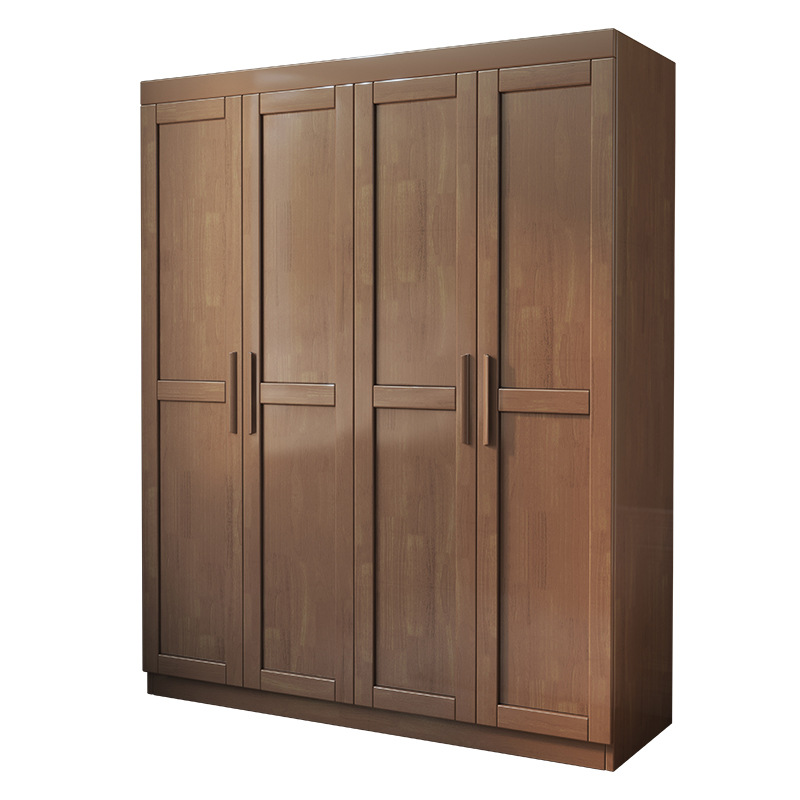 Armario de madera maciza nórdica pequeño apartamento armario de piso de dormitorio moderno minimalista multi-puerta gabinete de madera maciza image 7