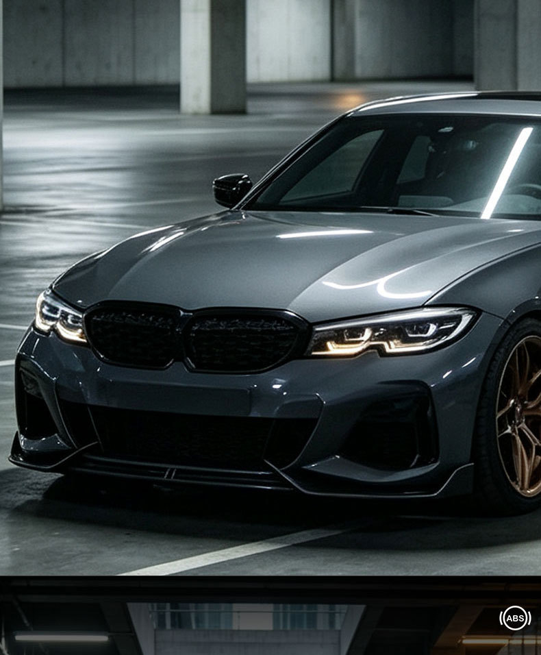Suitable for Bmw 3 Series G20 Front Spoiler, Front Lip, I3 Modified Large Body Kit, Black Warrior Style Car Exterior Accessories