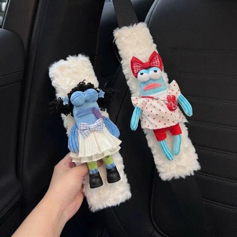 Car seatbelt shoulder pad cute Bikini Bottom ugly fish creative cartoon seatbelt cover car interior decoration