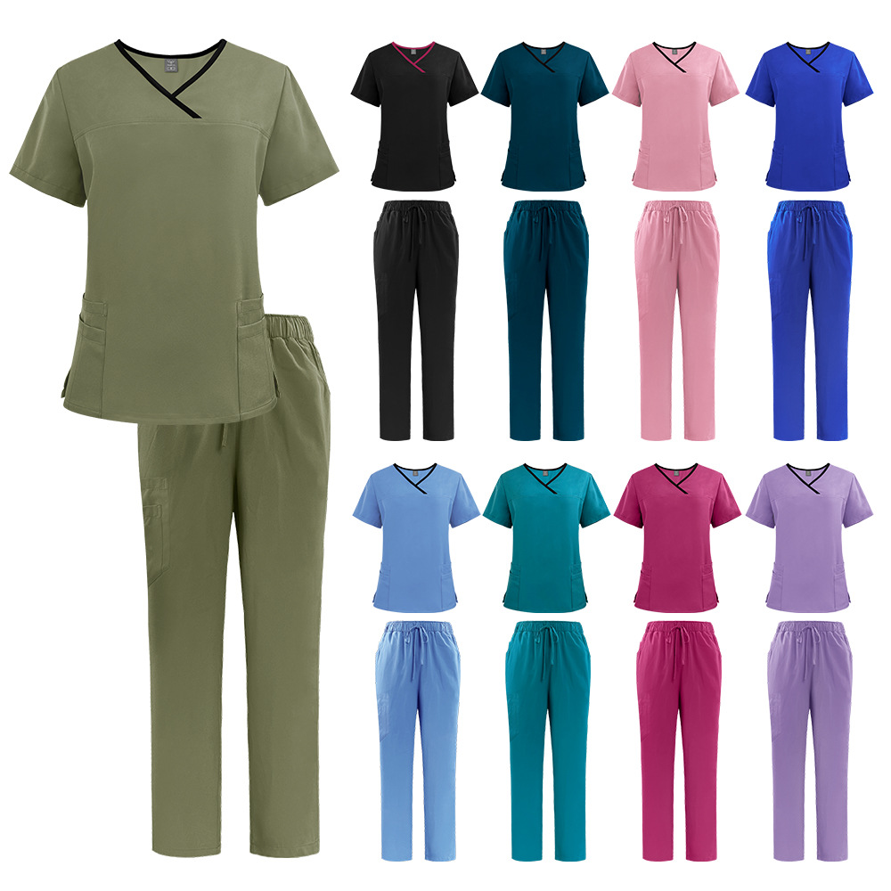 Nuevos productos a juego de colores, ropa de lavado, ropa de trabajo, ropa de enfermera, uniformes médicos, uniformes de trabajo de la clínica dental del hospital, hombres y mujeres
