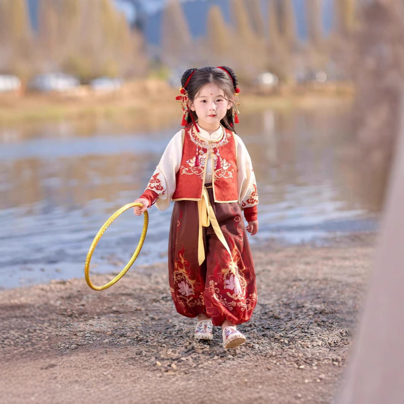 Children's Hanfu Nezha Costume, Chinese Outfit, National Trend Girls' Spring Clothing, Nezha Cosplay Chinese Style Clothes for Boys