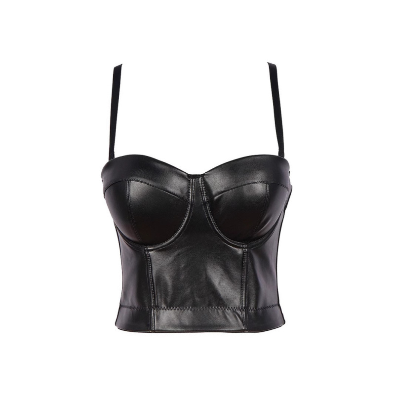 Customized Vest for Women's Summer Outer Wear Red Sexy Leather Tube Top Sexy Camisole Disco Wrap Db084