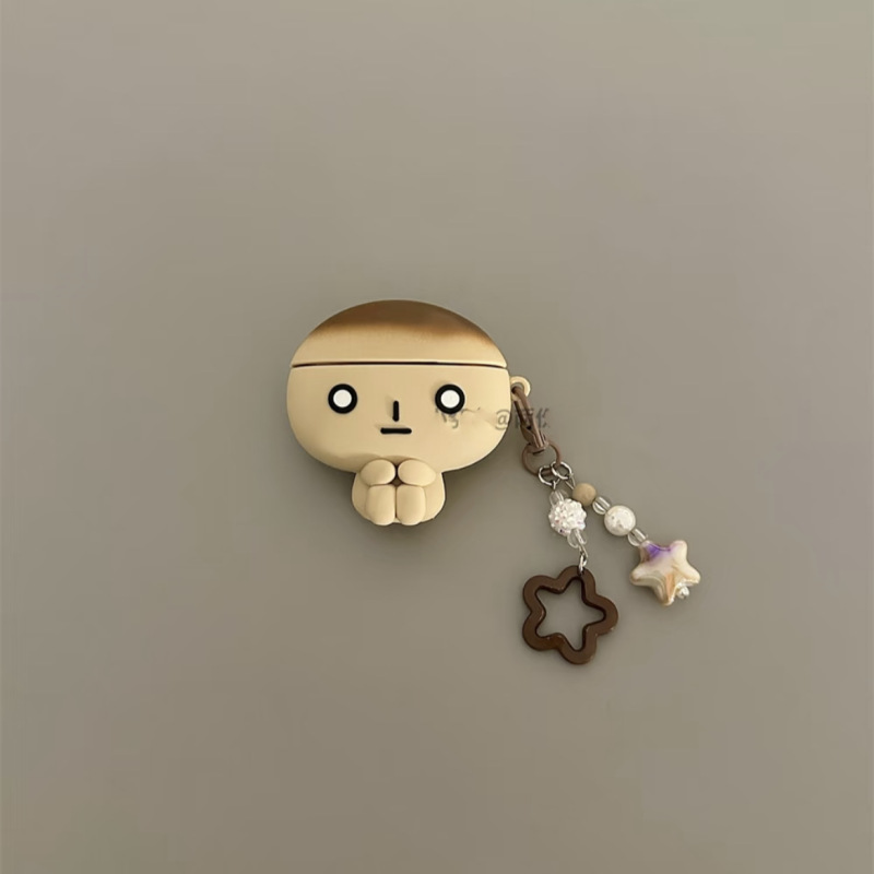 可爱眼镜烤焦面包适用苹果airpods4耳机套pro2保护壳立体3代硅胶|undefined