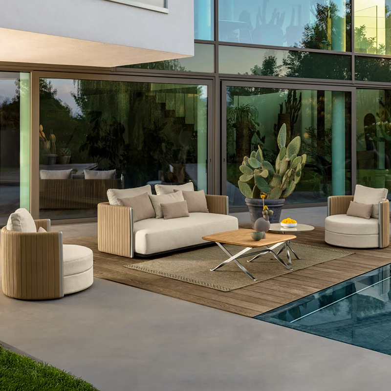 Sofá de tejido de cuerda al aire libre patio villa terraza diseñador de muebles jardín al aire libre impermeable sofá de ocio