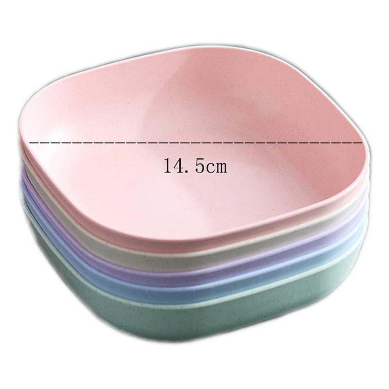 15cm cuadrado plato profundo de paja de trigo plato doméstico plato de restaurante plato de pala plato de pastel resistente a la caída plato pequeño