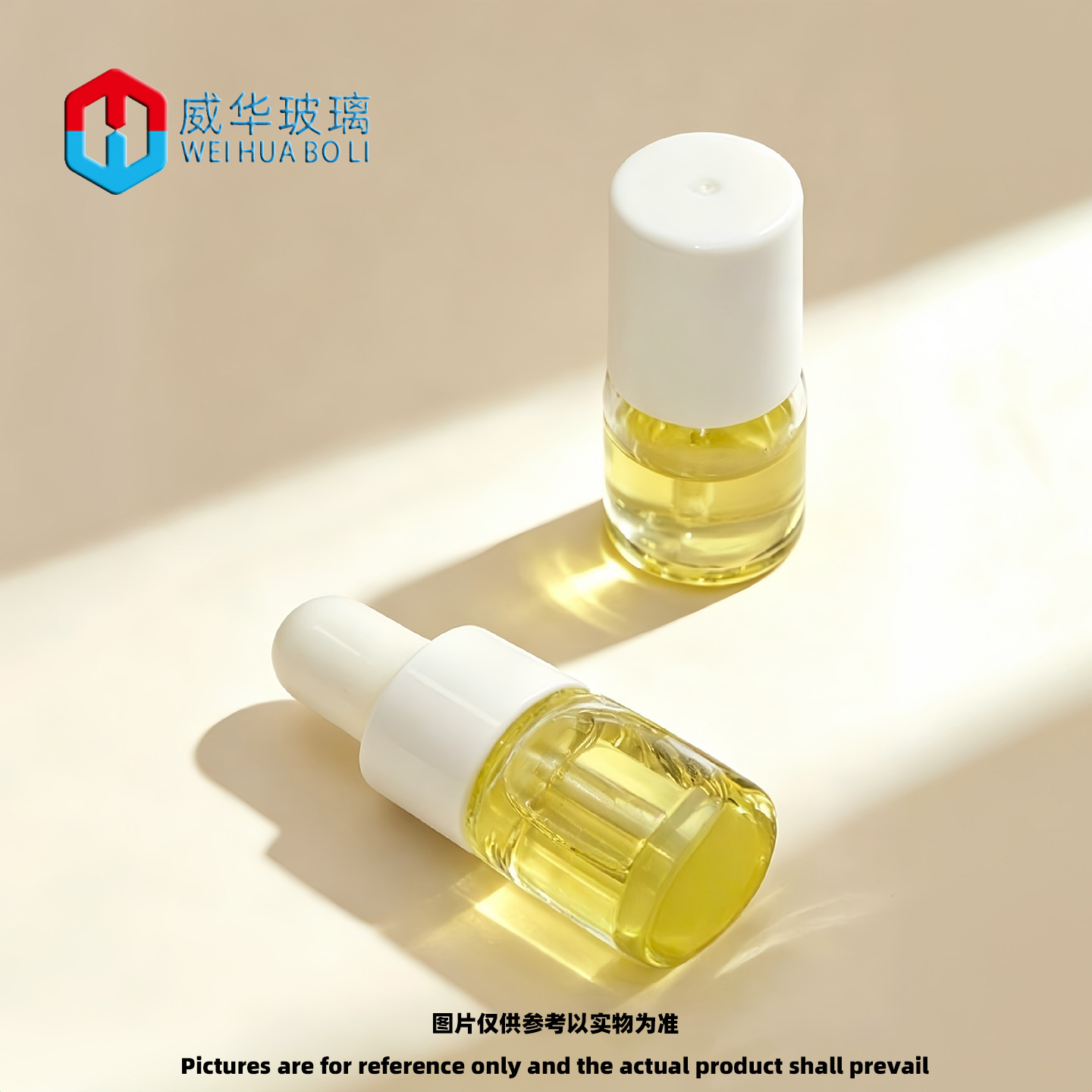 Şəffaf şüşə damcı və roll-on butulkalar, 1-5 ml, serum üçün