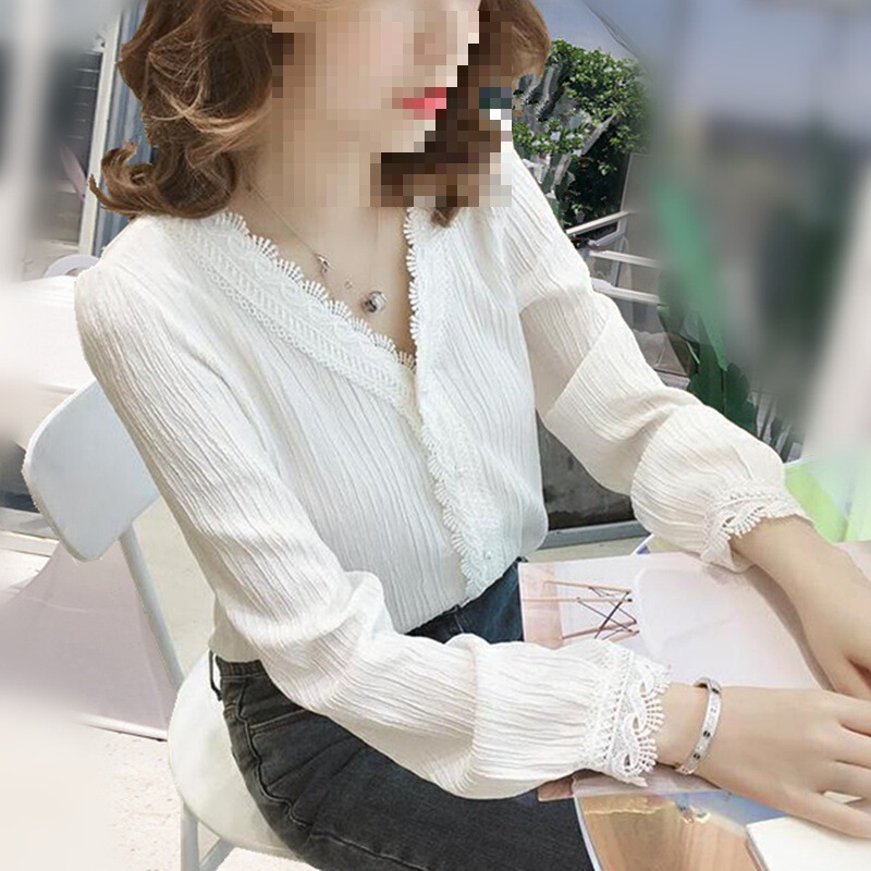 FaT mm AuTumn Chiffon ShirT for Women 2021 New v-neck Long-sleeved T-shirT Top Large Size Loose Slimming Look BoTToming ShirT FaT mm AuTumn Chiffon ShirT for Women 2021 New v-neck Long-sleeved T-shirT Top Large Size Loose Slimming Look BoTToming ShirT